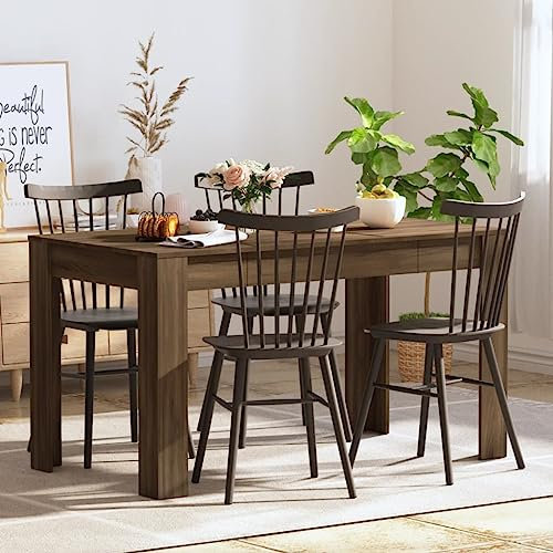 Myheimly Esstisch mit simplen Linien Küchentisch Esszimmertisch Speisetisch Tisch Esszimmer Küche Esszimmermöbel 140x74,5x76cm Holzwerkstoff Braune Eiche