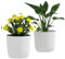 Outsunny Set of 2 Plastic Round Plant Pots Outdoor 22cm, Garden Planters, Flower Pots for Garden Decoration, Patios, Indoor, Outdoor, Home, White
