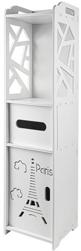 MUL-BOUTIQUE Meuble de Salle de Bain Porte-Papier de Toilette Rangement WC Petit Meuble de Salle de Bain Blanc (Moderne, 20X20X80cm)