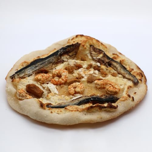 RiNa`s Pizza für Hunde Frutti DI MARE 200 g als gesunde Belohnung - Hundesnack: glutenfrei, proteinreich & ofengebacken - mit Thunfisch, Sardine & Riesengarnelen