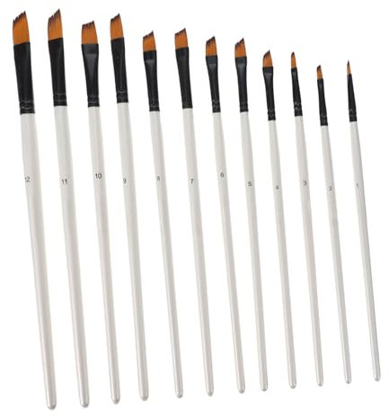 FOYTOKI 12Piezas Pinceles Pintura Acrílica Kit Completo de Utensilios Artistas Técnicas de Pintura al Óleo y Acuarelas