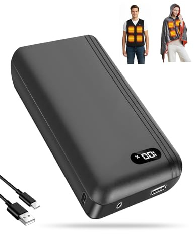Zumhigh Heated Vest Power Bank for Men Women,20000mAh Portable Charger with 5V/7.4V Dual Output,Digital Battery Display Compac Design for Heated Gilet & Smartphone Laptop Charging