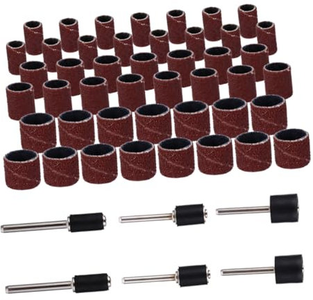 LIFKOME 51Pièces Kit de Manchons de Ponçage Mandrins pour Outils Rotatifs Accessoires Abrasifs pour Bricolage DIY Compatibles avec Toutes les Perceuses