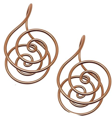HDQQEU Copper Palm Ring Reiki Spiral Hand Rings for Meditation & Energy Healing, Handmade Copper Cuffs for Crystal Work, Manifestation And Chakra Balancing, kupferschmuck für Meditation (2 STK)