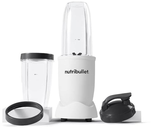 nutribullet Pro Personal Blender, Shakes, Smoothies, Food Prep, and Frozen Blending, 32 Ounce Cup, 24 Ounce Cup, Flip-top Travel Lid, 900 Watt, Matte White, NB9-0901AW