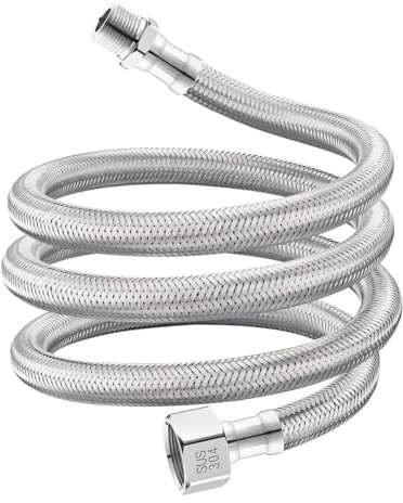 DUZEPA Tuyau De Raccordement D'extension, Filetage Femelle G1/2 Pouce Et Filetage Mâle G1/2 Pouce, Tuyau Tressé En Acier Inoxydable (1 M)