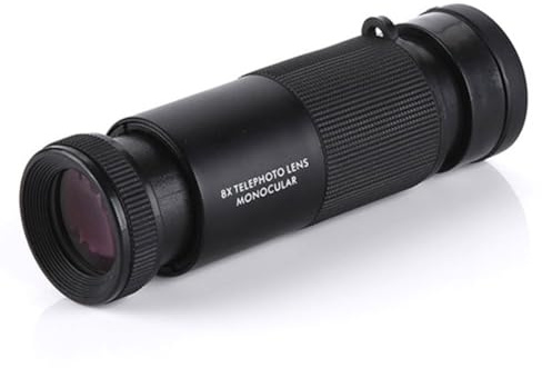 Vibsky Telescopio monocular compacto con accesorio para smartphone para uso en exteriores, óptica HD gran angular, lente BK7, revestimiento FMC, negro