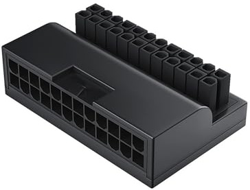 FINEANDENG Mainboard ATX 24 Pin Adapter 90 Degree 24 Pin Male to Female Power Supply Adapter for Computer Cases,Motherboard,etc