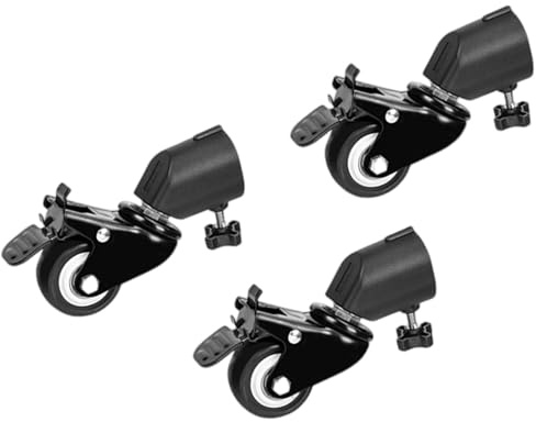 3 Stück C-Stativrad-Set 25 mm Durchmesser für Foto, Klappstativ mit Lampe, Stativfüße mit Räder