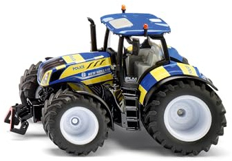 Siku 3297 New Holland Polizei-Traktor, 1:32, Blau-Gelb | Öffenbare Motorhaube, Frontgewicht, Abnehmbare Kabine, Metall-Karosserie, Spezialfahrzeug, Bewegliche Schwenklenkung