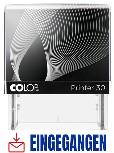 COLOP Office Stempel EINGEGANGEN – Printer 30 zweifarbig Rot Blau Abdruck – selbstfärbend – Büro Stempel für Wareneingang Dokumente Verwaltung Buchhaltung ca. 47x18 mm