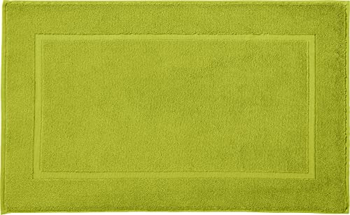 REDBEST Duschvorlage, Badteppich New York hellgrün Größe 50x80 cm - saugstark, sehr strapazierfähig, hautsympathisch, trittweich, 100% Baumwolle