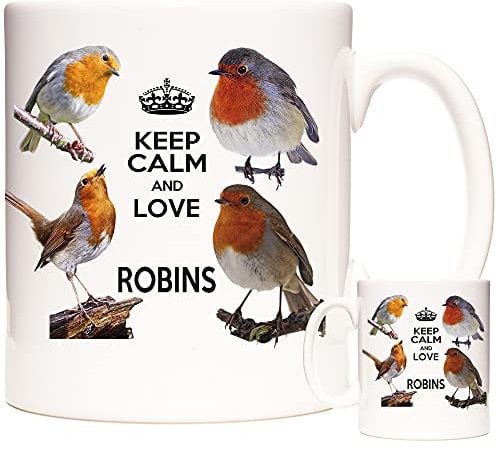 Robin Keep Calm Love Robins Gift Mug - Garden Bird Coffee Mug