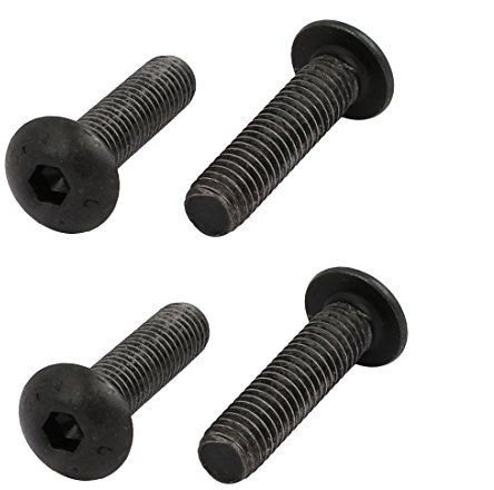 sourcing map 4 Stück Innensechskant Linksgewinde Schraubenbolzen M5x20mm 10.9 Grade Schwarz