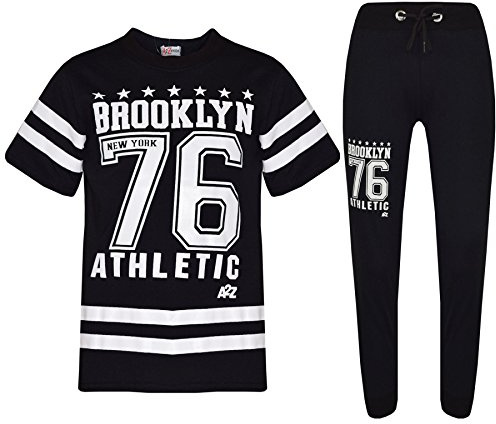A2Z 4 Kids Boys Top Kids Designer's Brooklyn New York 76 Athletic Camouflage Print T Shirt Tops Trouser Set Age 5 6 7 8 9 10 11 12 13 Years