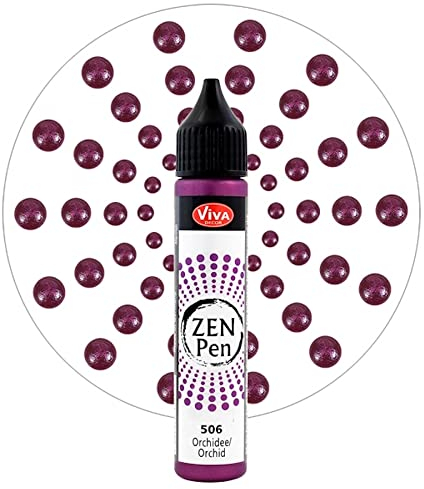 Viva Decor Zen-Pen (Orchidee, 28 ml) Perlen Stifte zum Basteln - Dotting Tool für Steine, Holz, Leinwand, UVM. - Dotting Tools - Dot Painting Art