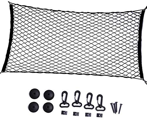Vixzero 60 X 115CM Cargo Nylon Net Adjustable Elastic Trunk Cargo Organizer Nylon Mesh Rear Car Net for SUV, Truck Bed, Pickup