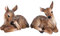 Dekofigur REH 2er Set 12 cm Rehkitz Rehe beschneit Zierfigur Figur Haus Garten