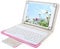 Multi-device Bluetooth Keyboard,10in Tablet Keyboard with PU Leather Case, 10m Wireless Range, Universal Wireless Keypad for Android, IOS, Windows(Rose)