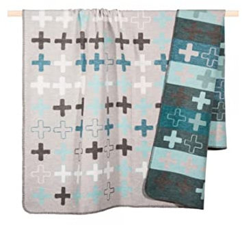 PAD - Decke, Kuscheldecke - Cross - 65% Baumwolle, 35% Polyacryl - Farbe: grey - 150 x 200 cm