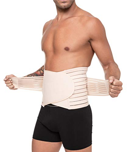 Channo Lendenwirbelgürtel - Premium Rückenstütze für den unteren Rücken - Robuster Gürtel mit Doppelklett - Ideal bei Lumbago und Ischias - Packung mit 1, Nerz, XXL/3XL