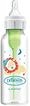 Dr. Brown's Options+ Anti-Colic-Flasche, schmal, 250 ml, Löwenflasche, +0 Monate