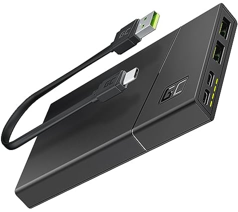 Green Cell Powerbank 10000mAh 18W PD USB C Externer Handyakkus GC PowerPlay10S Tragbares Ladegerät Power Delivery Schnellladefunktion QC 3.0 für iPhone 15 14 13 12, Samsung Galaxy, iPad, Handys