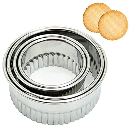 4 PCS Emporte Piece Rond Cercle Patisserie Emporte pièces Cuisine pour Biscuits Pâtes à Sucre Gâteaux Emporte Piece Biscuit Cookie Cutter