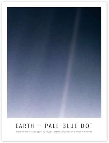 NASA Earth - Pale Blue Dot Poster 100 x 130 cm | Voyager 1 & Raumfahrtgeschichte | Erde im Sonnenstrahl, Weltraumfotografie, Astronomie, Forschung & Carl Sagan