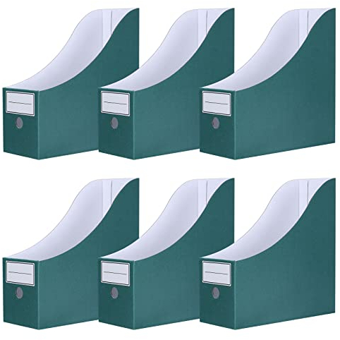 Srvnpioy Stehsammler A4, 6 Stück, aus stabilem Karton, 10cm breit, Farbe Grün, für Büro, Schule, Zuhause,10,2 x 26 x 26,7 cm