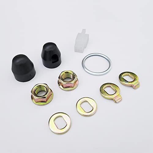 E-Bike Hub Motor Nuts Bike Safety Washers Electric Bicycle Wheel Lock Nuts Motor Axle Bolt Screw Full Set (M14 Shaft)