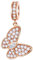 Rose Gold Sparkle Schmetterling Anhänger Charms, passt Pandora Valentinstag Armband/Halskette, 925 Sterling Silber Klar CZ Insekt Mariposa Dangle Perlen, Geschenk für Freundin/Freund/Frau