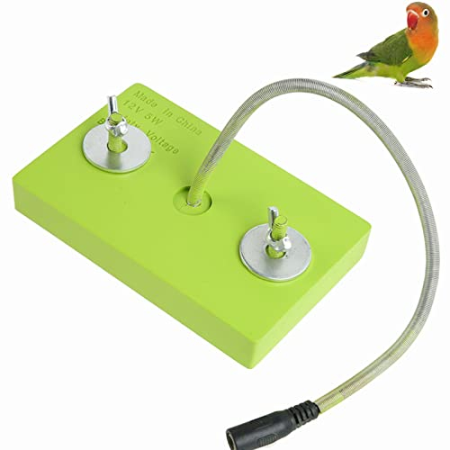 Plate-Forme de Perchoir Chauffant, 5W 12V Perchoir éLectrique Chauffant pour Oiseaux, Perroquets, Hamsters, Chauffe-Oiseaux Thermostatique pour Cage, Chauffage à Température