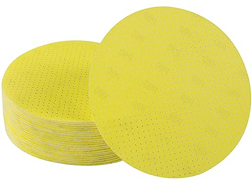 Selead Papier Abrasif 225mm Pastilles Abrasives Permanentes 25 Pièces Grain 80 Disques Abrasifs Perforés Feuilles Abrasives Ponceuse Pour Cloisons Sèches Girafe de Ponçage Ponceuse de Plafond