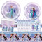 Froze-n Party Tableware Girls, Froze-n Birthday Party Supplies Froze-n Themed Party Plates, Cups, Napkins, Tablecloths, for Birthday Party for 10 Guests