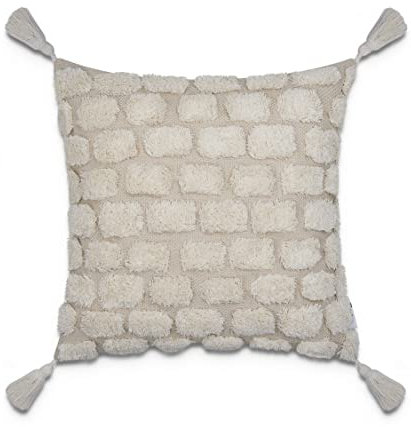 Paco Home Kissen Bezug Kissenbezüge Mit Quastenfransen Boho Kissenbezug Kissenhülle Boho Sofa Couchkissen Zierkissen, Farbe:Braun 2, Sets:Single