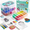 Inscraft Bügelperlen Set, 33000 teilige große Bügelperlen 5mm, 33 Farben Bügelperlen xl, Bügelperlen groß mit 15 Bügelpapier, 150 Bügelperlen Vorlagen & 8 Bügelperlen Platten, Steckperlen ab 3 jahre