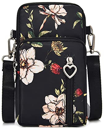 Petit Sac à Bandoulière Femme Pochette Portefeuille Telephone portable Tactile Crossbody Pochette Brassard de Sport Femme Portefeuille en Oxford avec Réglables Bandoulière