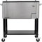 Permasteel Kühlbox auf Rollen | Klassischer Terrassenkühler aus Stahl mit abnehmbarem Becken | Kühlschrank für Garten Retro | Kühltrolley | 75 Liter | Edelstah