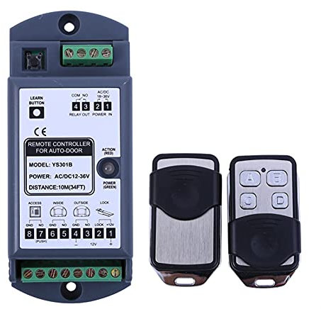 Apriporta per garage Telecomando a remoto wireless porta a gate automatico (1 ricevitore + 2 trasmettitori) Kit for Dorma Porta scorrevole in vetro automatico