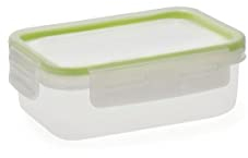 Quid Greenery Recipiente Rectangular Hermético Plástic 10,6x15,2x5,6cm - 47,5cl Pp – Polipropileno Apto Microondas Apto Congelador Transportable