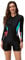 Women's One Piece Boyleg Swimsuits Sports Athletic Training Bathing Suit Color Block Rash Guard Long Sleeve Zipper Front Surfing Diving Swimming Costume Wetsuit Modest Swimwear Black + Blue Leopard S