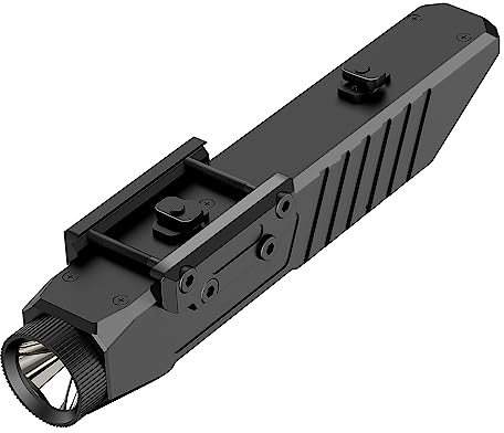 DARKFANG linterna táctica 1450 lúmenes 2 en 1 Picatinny y mlok montado linterna LED recargable para la caza al aire libre