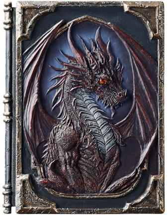 Txyooczy Premium 3D-geprägtes Notizbuch, Tagebuch, Tagebuch, 3D-Drachenprägung, voller Geheimnis, ausgezeichnetes Geschenk (rot)