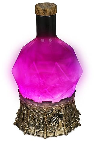 ENHANCE Gaming Sorcerer's Potion Light with Swirling Mystical Brew - Potion Bottle Mood Light Prop for Tabletop Game Immersion, Playroom, Desk Decor - Soft Glowing Whirling Potion (Purple Elixir)