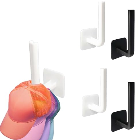 SVOCK 4pcs Porta Cappelli da Armadio, Porta Cappelli da Parete Non c'è Bisogno di Fare Buchi, Cappelliera Organizzatori Armadio, Appendi Cappelli da Parete Adatto a Molti Tipi di Cappelli