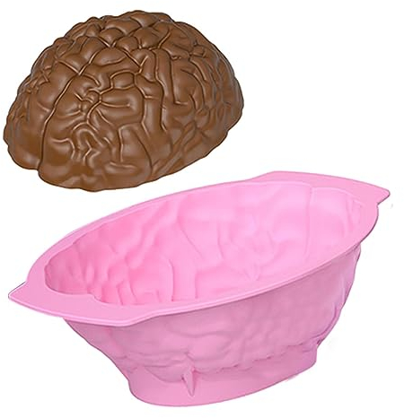 Samuliy Silikon Gehirnformform – Gehirn -Form – Silikon Gehirnform Gehirn Kuchenform – Menschliche Gehirnform Backen Silikon Halloween Kuchenform Pudding Dessert Brotform