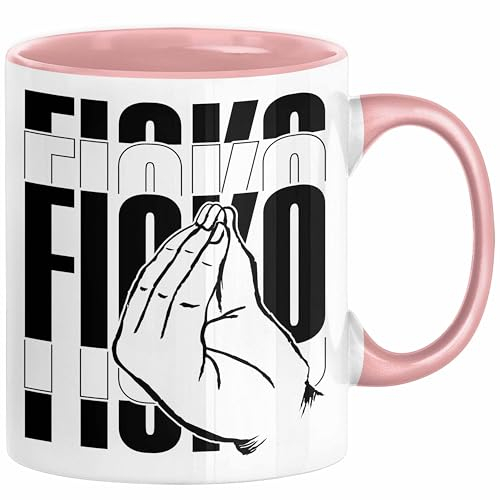 Italiener Geschenk Tasse Ficko Italienische Handbewegeung Kaffee-Becher (Rosa)
