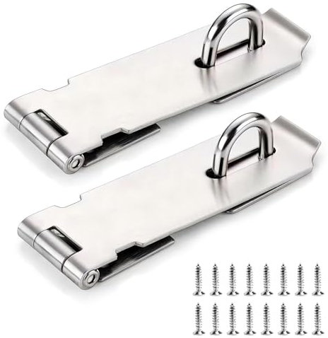 Zydiwo 2 Piezas Candados para Puerta de Acero Inoxidable 12.6cm Cerradura con Tornillo de Montaje Cerrojo Puerta Pestillo para Puerta Gabinete (5 Pulgadas)