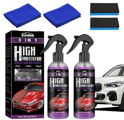 2 Pcs High Protection 3in1 Spray Beschichtungsspray Autobeschichtungsspray 3 In 1 High Protection Spray Beschichtungsspray Autolack Auto Beschichtungsspray Car Coating Spray Autopolitur Spray